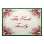 Personalized Red Swirl Placemat