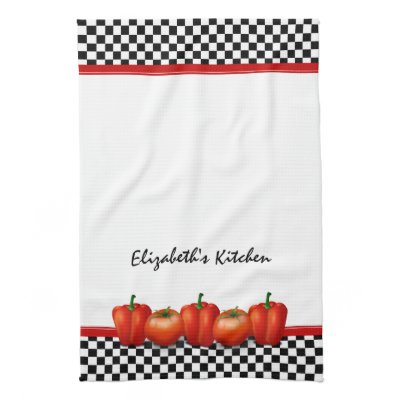 Personalized Red Tomatoes Pepper Italian Style Kitchen Towels Mojo_kitchentowel