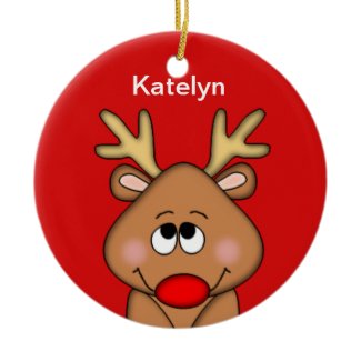 Personalized Reindeer Christmas Ornament