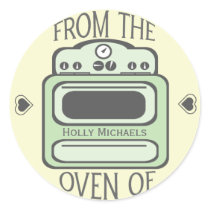 Personalized Retro Green Oven Sticker