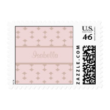 Personalized Retro Mini Diamonds on Cherub Pink Postage