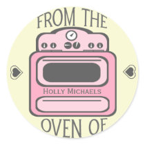 Personalized Retro Pink Oven Sticker