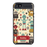 Personalized Retro Robots (Cream) skinit case