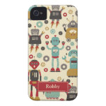 Personalized Retro Robots (Cream) casemate cases