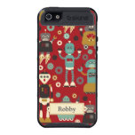 Personalized Retro Robots (Red) skinit case