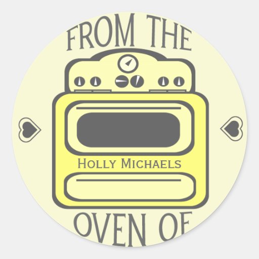 Personalized Retro Yellow Oven Sticker Zazzle