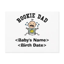 Personalized Rookie Dad Cards postcards