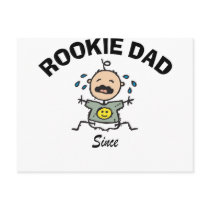 Personalized Rookie Dad Cards postcards