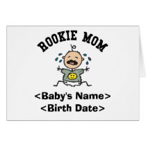 Personalized Rookie Mom Cards by Personalized_Newborn Personalized Rookie Mom Cards