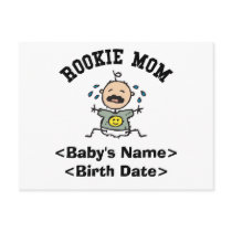 Personalized Rookie Mom Cards postcards