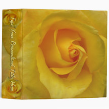 Personalized Rose Binder Yellow Rose Binder Large