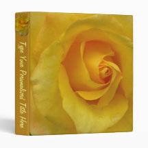 Personalized Rose Binder Yellow Rose School Binder