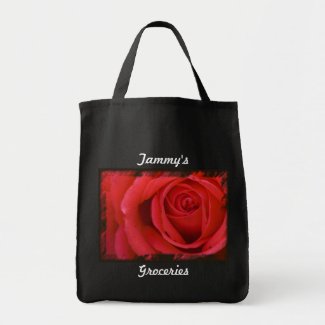 Personalized Rose Grocery Tote 2 bag