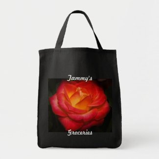 Personalized Rose Grocery Tote bag