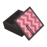Personalized Rose Red Chevrons Jewelry/Trinket Box Premium Gift Boxes
