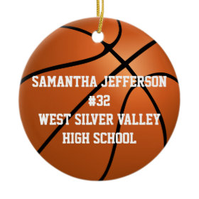 Personalized Round Basketball Sports Ornament