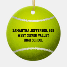 Personalized Round Tennis Ball Sports Ornament