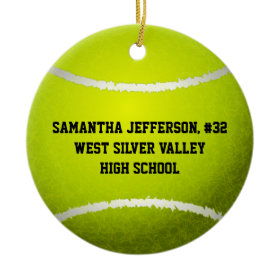 Personalized Round Tennis Ball Sports Ornament