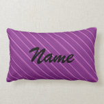 Personalized Royal-Purple Diagonal Striped Pillow pillows