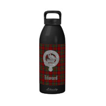 Personalized Royal Stuart Tartan and Badge Water Bottle