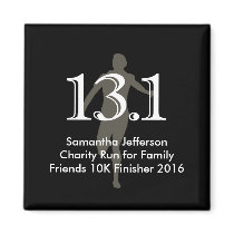 Personalized Runner 13.1 Half Marathon Keepsake Fridge Magnets