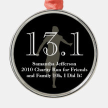 Personalized Runner 13.1 Half Marathon Keepsake Ornament
