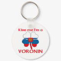 Personalized Russian Kiss Me I'm Voronin keychains