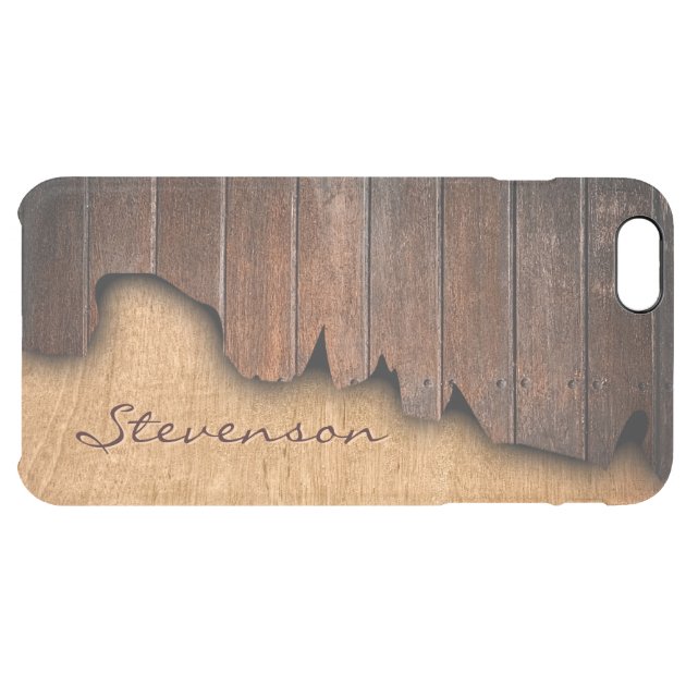 Personalized Rustic Wood Splintered Wood Look Uncommon Clearlyâ„¢ Deflector iPhone 6 Plus Case-5