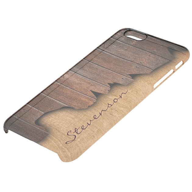 Personalized Rustic Wood Splintered Wood Look Uncommon Clearlyâ„¢ Deflector iPhone 6 Plus Case