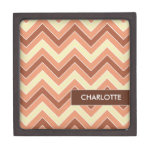 Personalized Salmon Chevrons Jewelry/Trinket Box Premium Gift Boxes