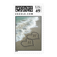 Personalized Sand writing on the beach Postage