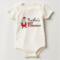 Personalized Santa 1st Christmas Baby Shirt