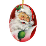 Personalized Santa Winking Christmas Ornament ornaments