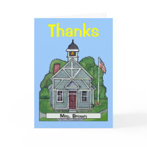 Personalized Schoolhouse Thank You Card