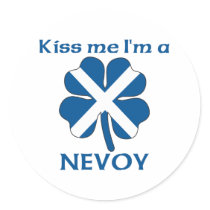 Personalized Scottish Kiss Me I'm Nevoy Round Sticker