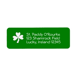 Personalized Shamrock Return Address Labels Green