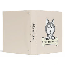 Personalized Siberian Husky 3 Ring Binder