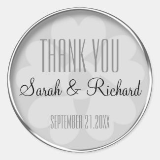 Personalized Silver Thank You Wedding