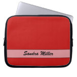 Personalized Simple red color laptop sleeves
