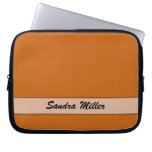 Personalized simple yellow orange color laptop sleeves