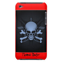 Personalized ! sKuLL cRoSsBoNz IPOD TOUCH 4th gen  iPod Touch Case