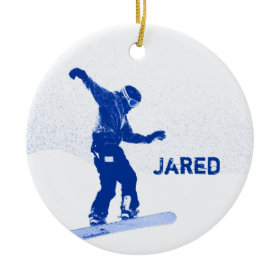 Personalized Snowboarding Christmas Ornament