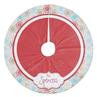 Personalized Snowflake Christmas Tree Skirt