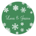 Personalized Snowflakes Envelope Sticker Seal by hummingbirdcake Personalized Snowflakes Envelope Sticker Seal