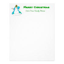 Personalized Snowman Christmas Letter Paper letterhead