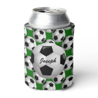 Personalized Soccer Ball on Football Pattern Can Cooler
