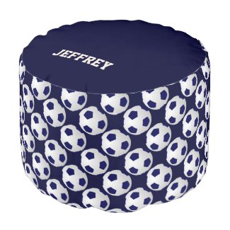 Personalized Soccer Ball Round Pouf Cushion/Seat