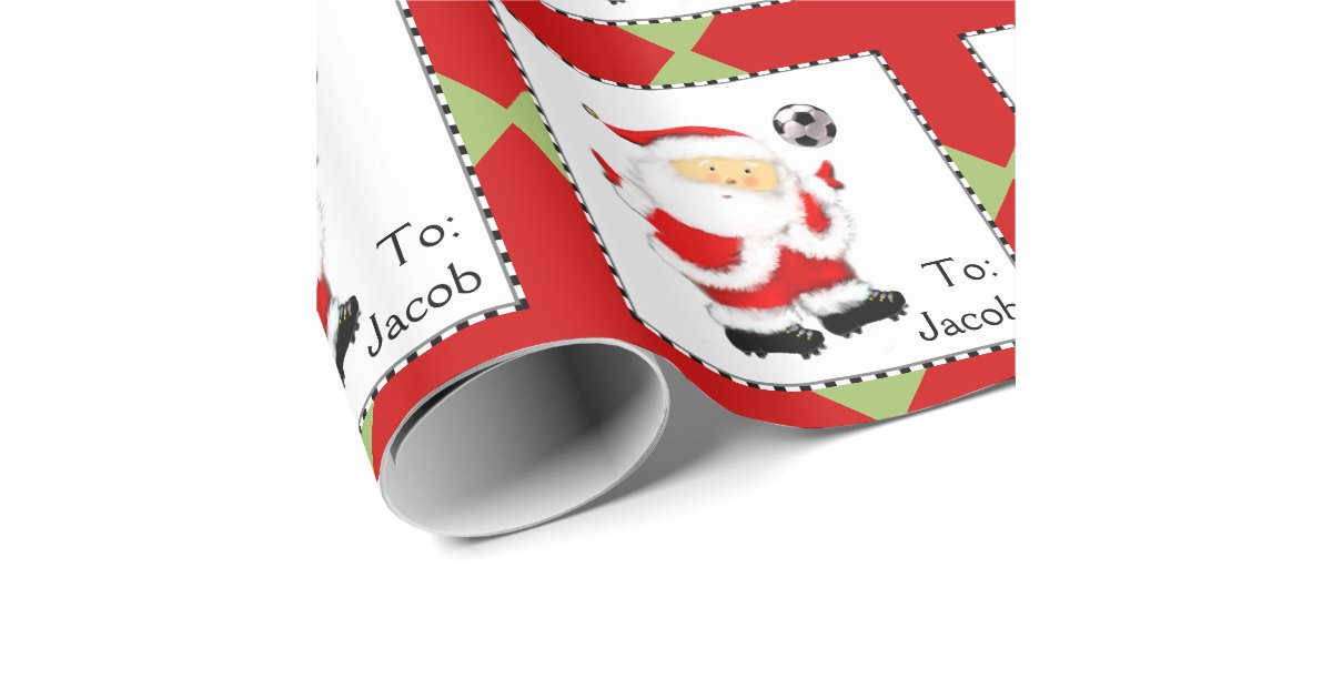 personalized soccer gift wrap Zazzle