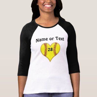 Personalized Softball Heart Shirt for Girls