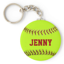 Personalized Softball Keychain